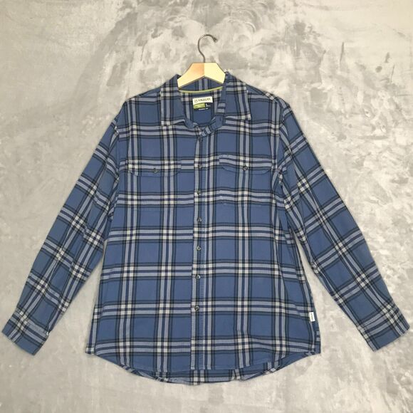 Magellan Outdoors Shirt Mens Large Blue Plaid Classic Fit Adventure Gear Stretch - Picture 1 of 10